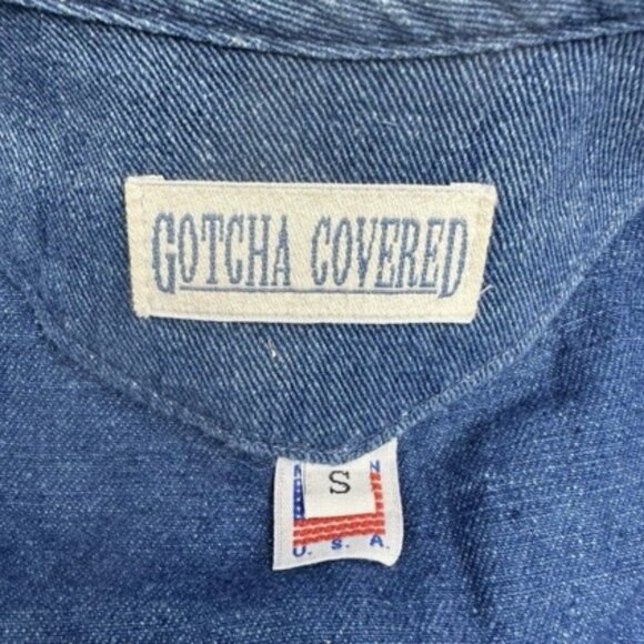 Vintage USA Made Gotcha Covered Women's Embroidered Denim Jean Vest - Size S - Picture 5 of 6